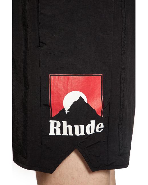 Rhude Black Moonlight Logo Shorts for men