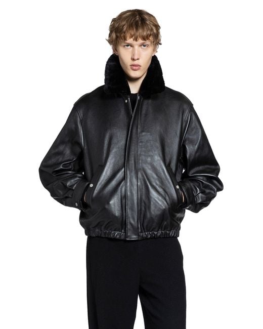 【momo】ssstein SHEEPLEATHER Ssstein Shearling Leather Jacket in Black for Men | Lyst