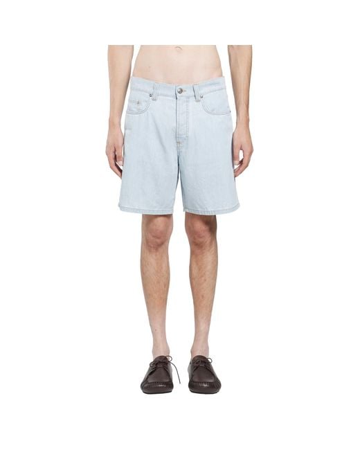 Versace Blue Chambray Denim Shorts for men