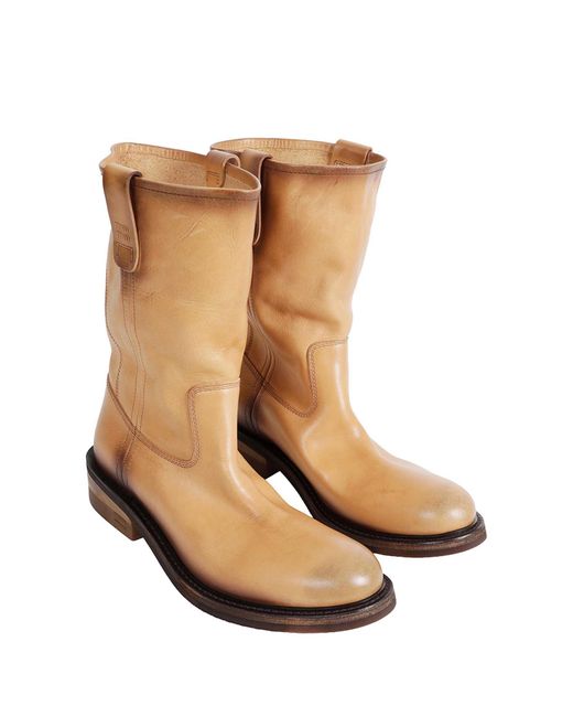 Miu Miu Natural Foule Leather Boots
