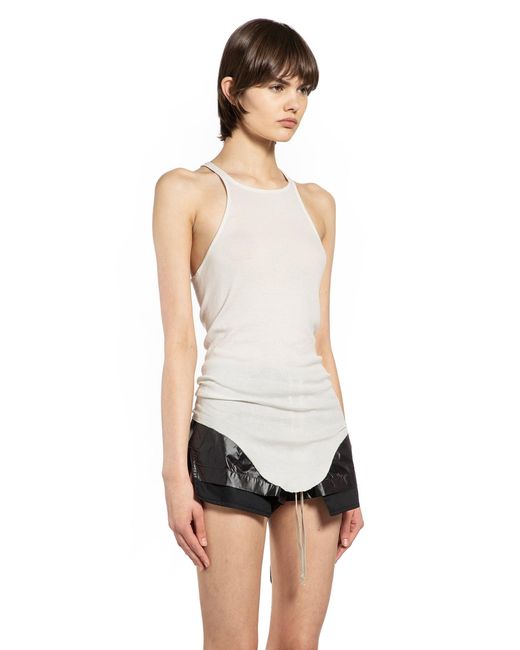 Rick Owens White Temple Racer Back Tank Top