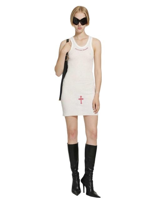 Daisy London White Soft Washed Rib Tank Dress