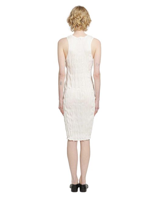 Totême White Crinkled Knit Tank Dress