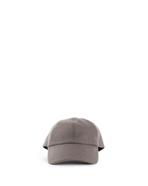 Destin Gray Diagonal Wool Cashmere Canvas Cap for men