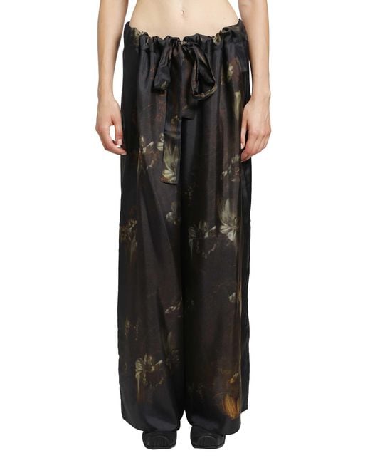 IA London Black Silk Palazzo Trousers