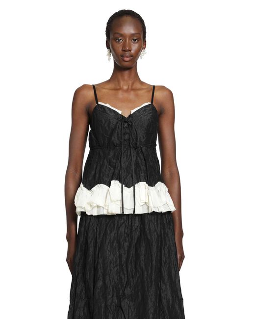Renli Su Black Peplum Top