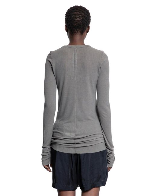 Rick Owens Gray Maglia A Maniche Lunghe Rib Di Hollywood