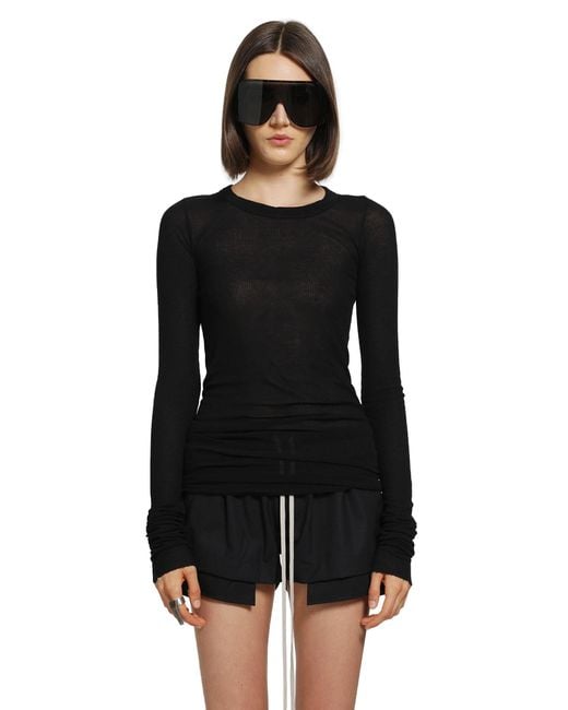 Rick Owens Black Tower Rib Ls T
