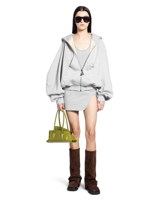 The Attico White Light American Fleece Mini Dress