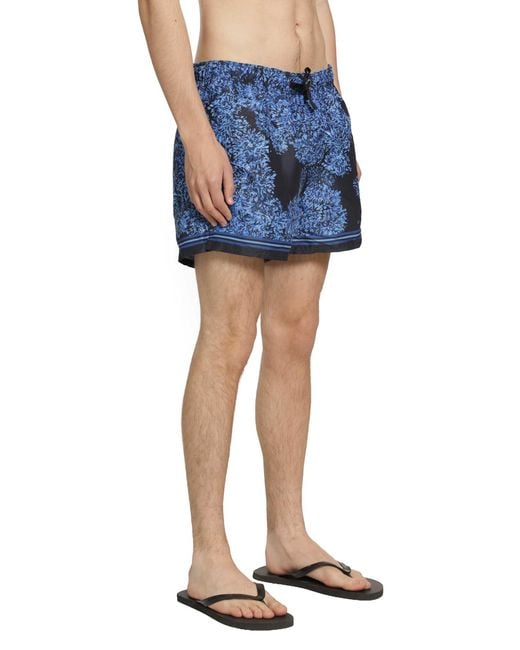 Givenchy Blue Swim Shorts With Pompom Print for men