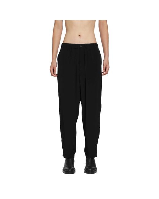 Yohji Yamamoto Black Ta Tuxedo Double Stitch Pants for men