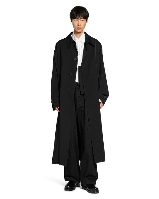 Yohji Yamamoto Black Designed Sleeves Coat for men