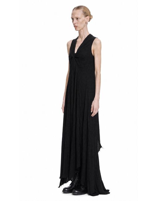 Marc Le Bihan Black Viscose Wool Knotted Dress
