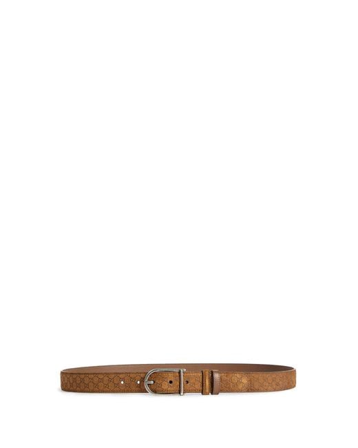 Gucci Brown Rounded Buckle Reversible Belt for men