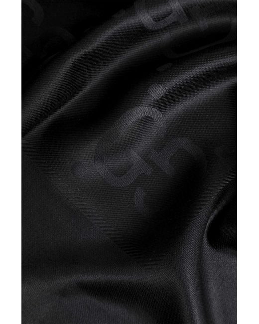 Gucci Black Gg Jacquard Silk Wool Shawl