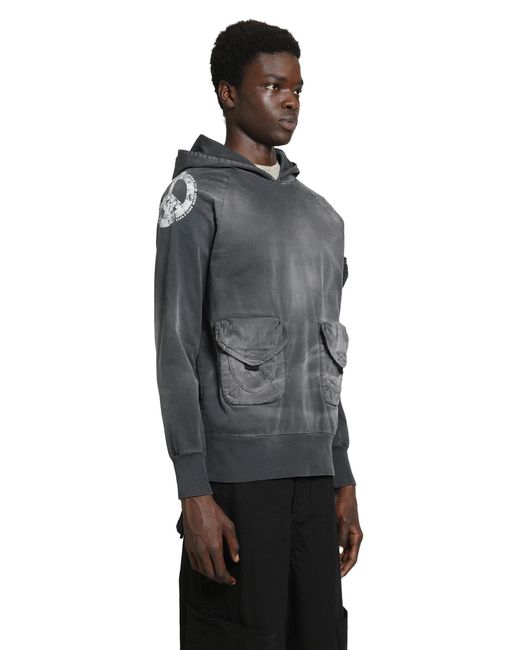 Massimo Sabbadin Gray Tas Gabardina Washed Hooded Sweatshirt for men