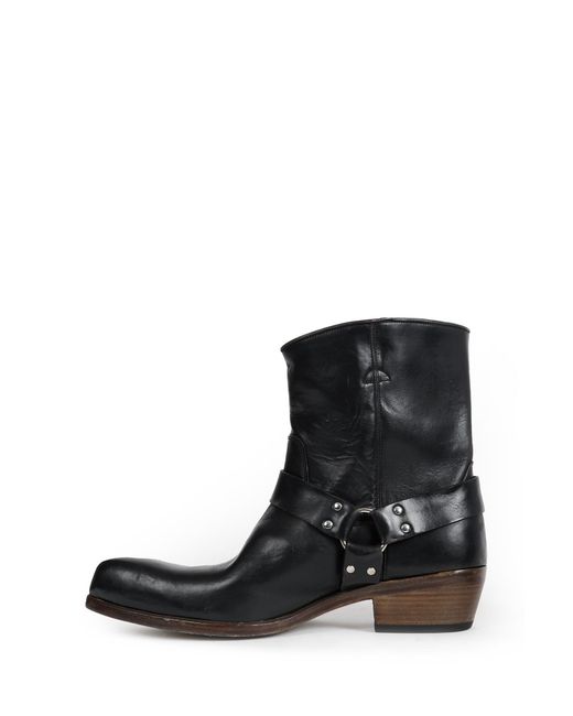 Premiata Black Leather Ankle Boots for men