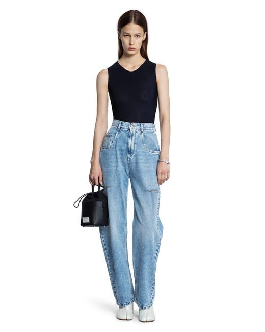 Maison Margiela Blue Technical Jersey Bodysuit