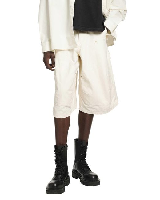 Willy Chavarria Natural Stockton Double Knee Shorts for men
