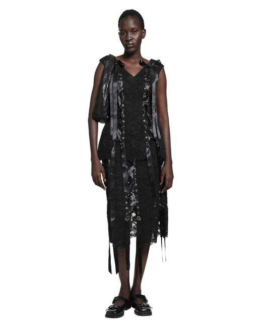 Simone Rocha Black Unraveling Ribbon Ring Skirt
