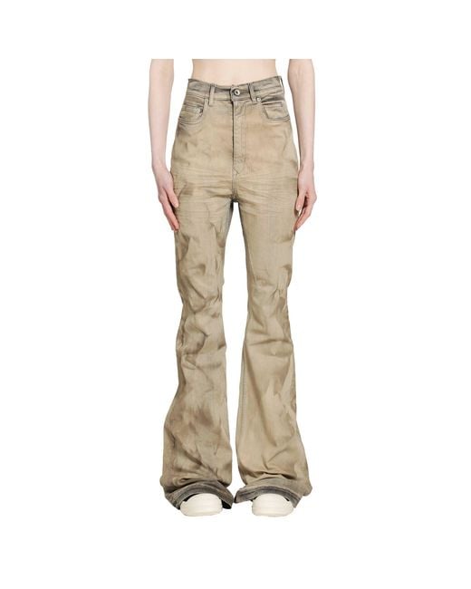 Rick Owens Natural Temple Bolan Bootcut Jeans