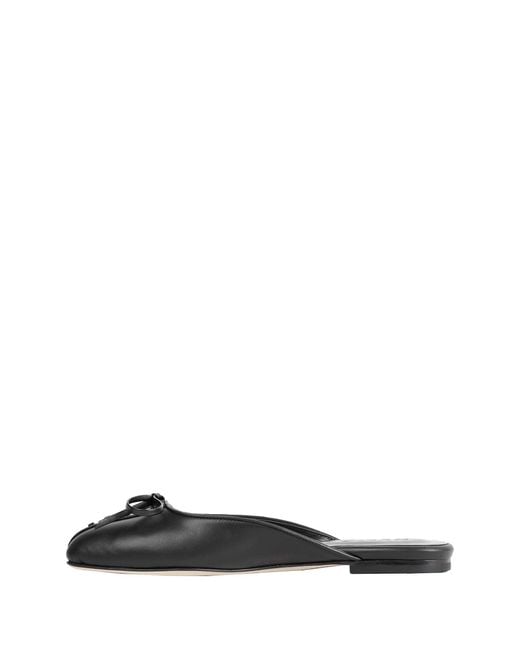 NVL-GARDE Black Lace Up Flat Open Back Ballerinas