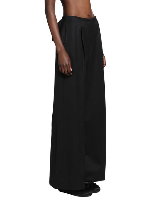 Simone Rocha Black Back Bow Wide Leg Trousers