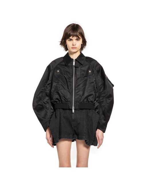 Sacai Black Cotton Chino X Nylon Twill Blouson