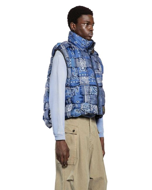 Kapital Blue Bandana Nylon Keel Weaving Vest for men
