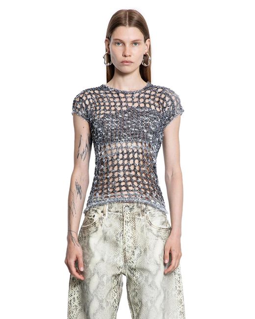 Acne Black Kambon Tweedy Crochet Top