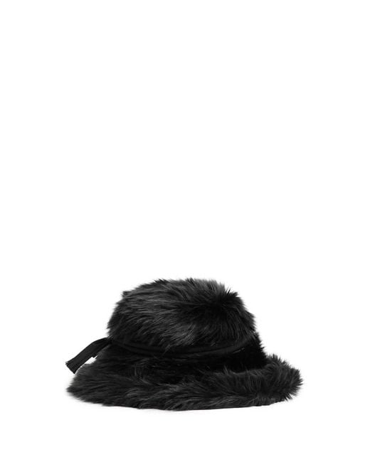 Junya Watanabe Black Faux Fur Hat