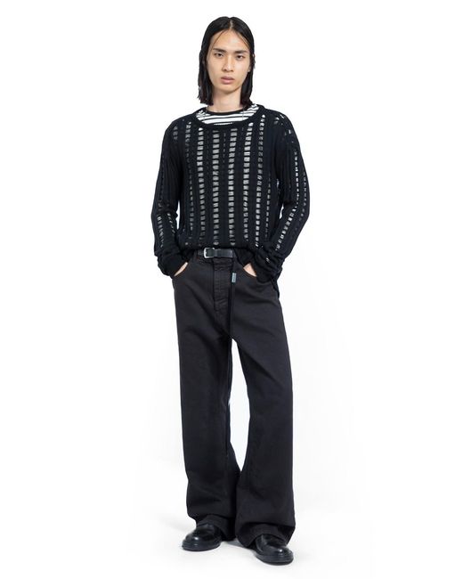 Ann Demeulemeester Blue Danial Ladder Stitch Sweater for men