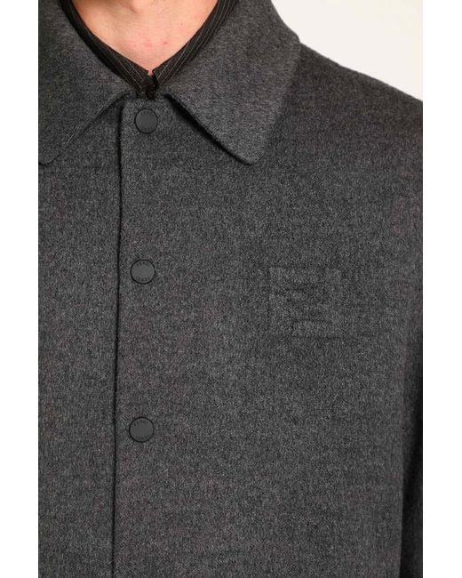 Fendi Gray Wool Blouson for men