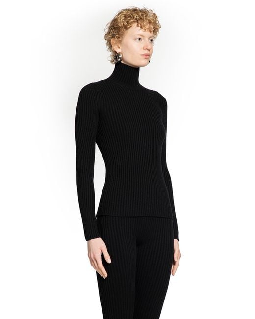 Max Mara Black Wool Cashmere Turtleneck Jumper