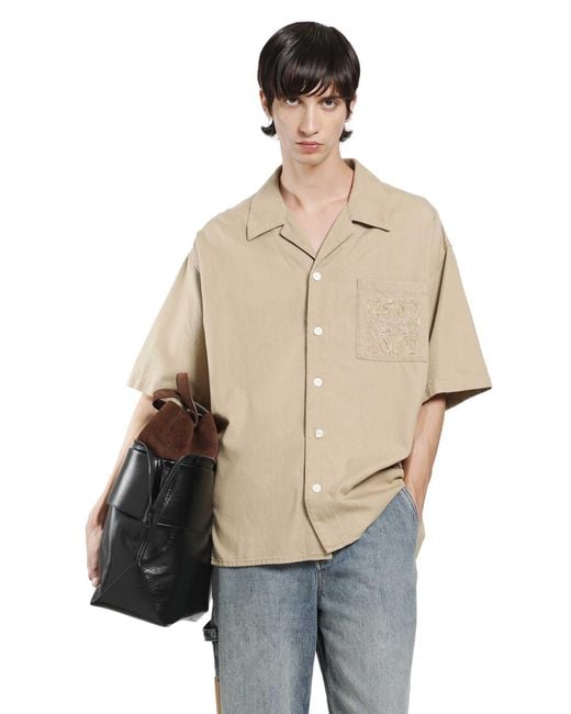 Loewe Natural Cotton Short Sleeve Shirt for men