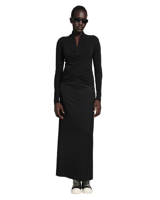 Thom Krom Black Stretch Cotton Modal Wrap Top