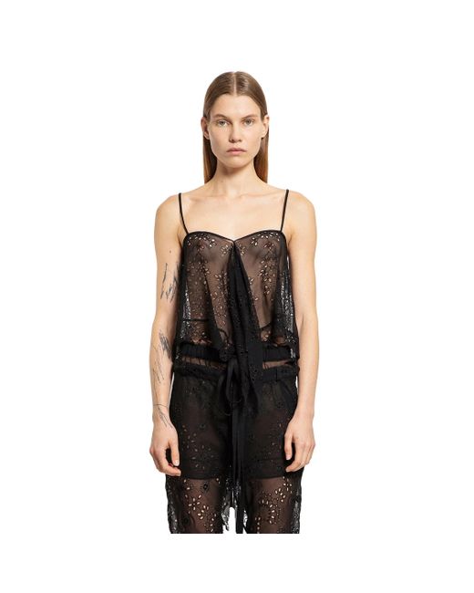 Ann Demeulemeester Black Bria Broderie Anglaise Micro Top