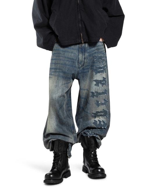 Balenciaga Blue Minimal Baggy Jeans for men