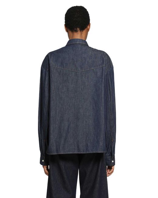Khaite Blue Grenon Chambray Shirt
