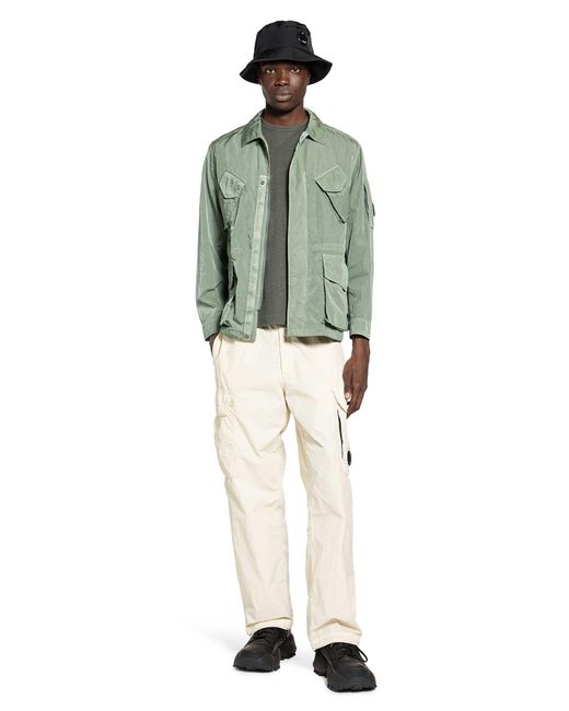 C P Company Natural Flatt Nylon Cargo Lens Pants for men