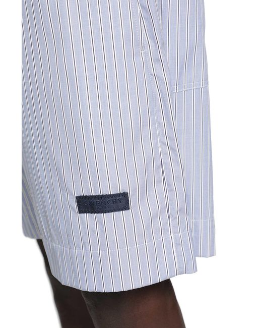 Givenchy Blue Striped Bermuda Shorts for men
