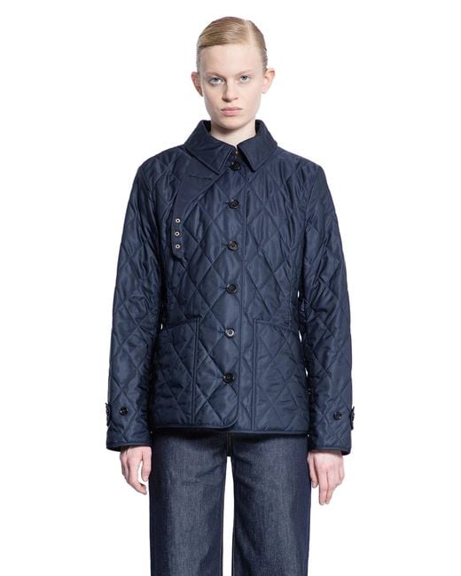 Burberry Blue Quilted Thermoregulated Jacket