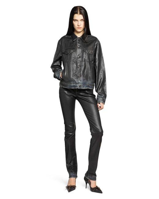 Acne Black Coated Denim Jacket