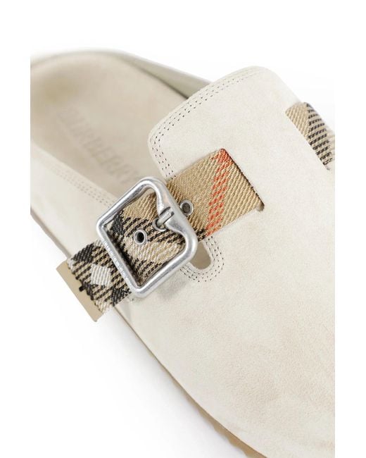 Burberry White Mules