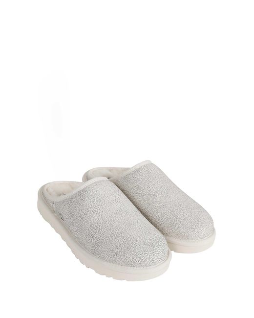 Ugg White Classic Slip-On Crackle Slippers for men