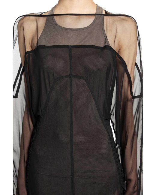 Rick Owens Black Temple Collage Gown