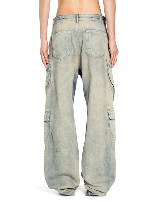 Rick Owens Green Double Cargo Jeans for men
