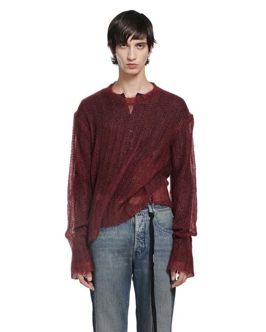 Ann Demeulemeester Red Levar Sweater for men