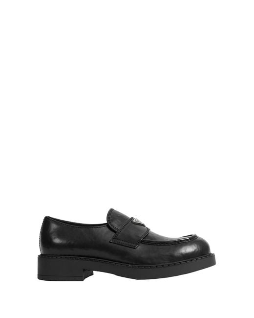 Prada Black Leather Loafers for men