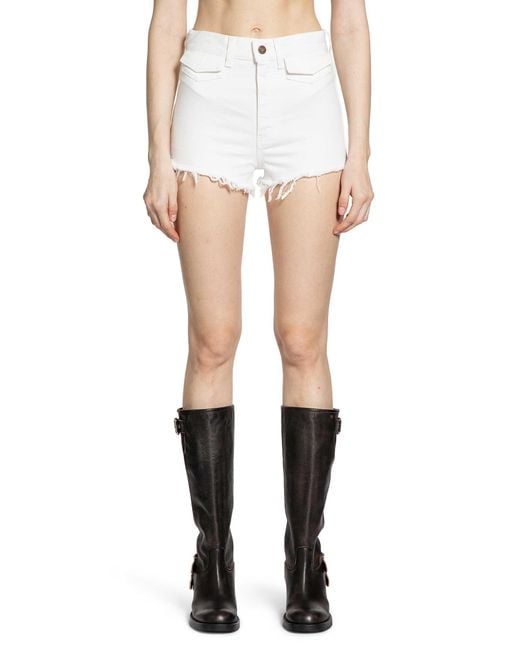 Chloé White High-Rise Denim Mini Shorts
